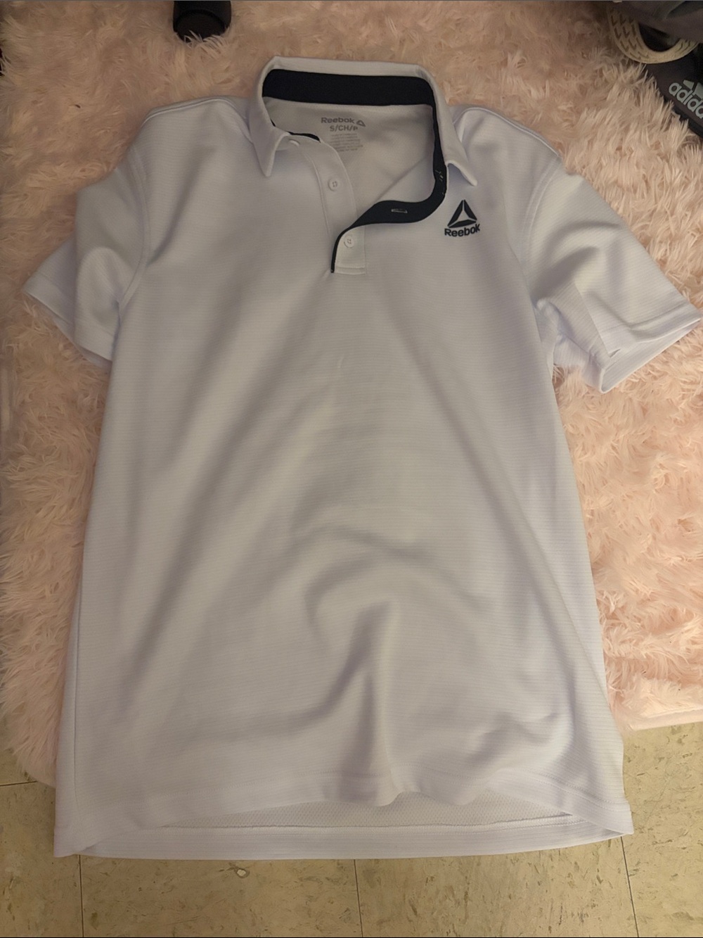 Reebok Men’s White Polo Shirt with black Trim